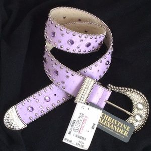 Christine Alexander light purple bling/ western style belt, brand new with tags!